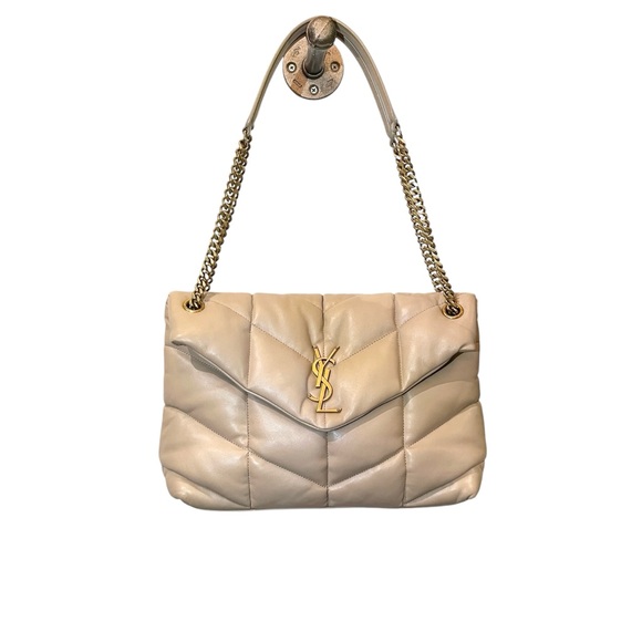 Saint Laurent YSL Lou Medium Quilted Puffer Flap Front Shoulder Bag - Picture 2 of 10